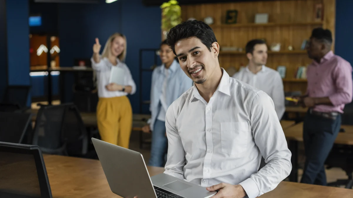 Young leader after corporate training